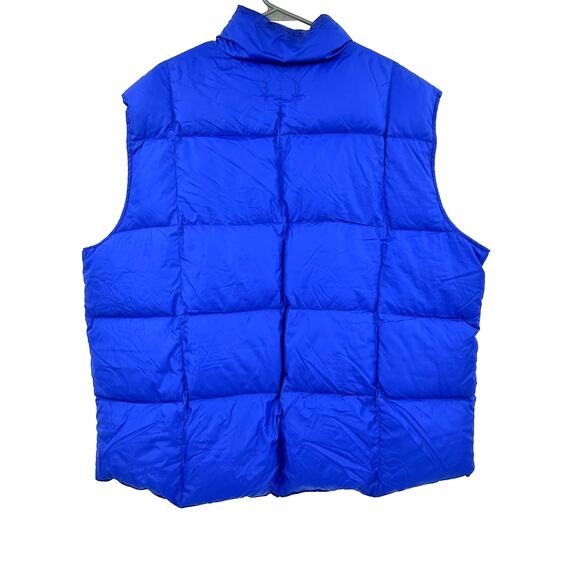 Lands End Size XXL Puffer Vest Blue Quilted Down Insulated Full Zip Outerwear - Picture 2 of 8